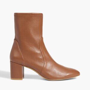 NWT Stuart Weitzman Yuliana 60 Stretch Leather Sock Boots in Bridle Brown 8.5